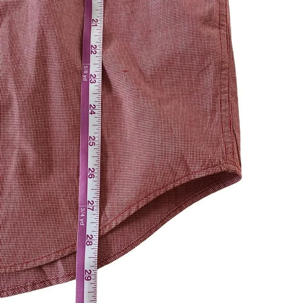 Banana Republic Soft Wash Red & Stripe Long Sleeve Button Down Shirt Sz M‎